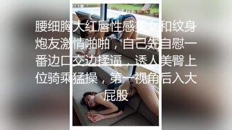 腰细胸大红唇性感美女和纹身炮友激情啪啪，自己先自慰一番边口交边揉逼，诱人美臀上位骑乘猛操，第一视角后入大屁股